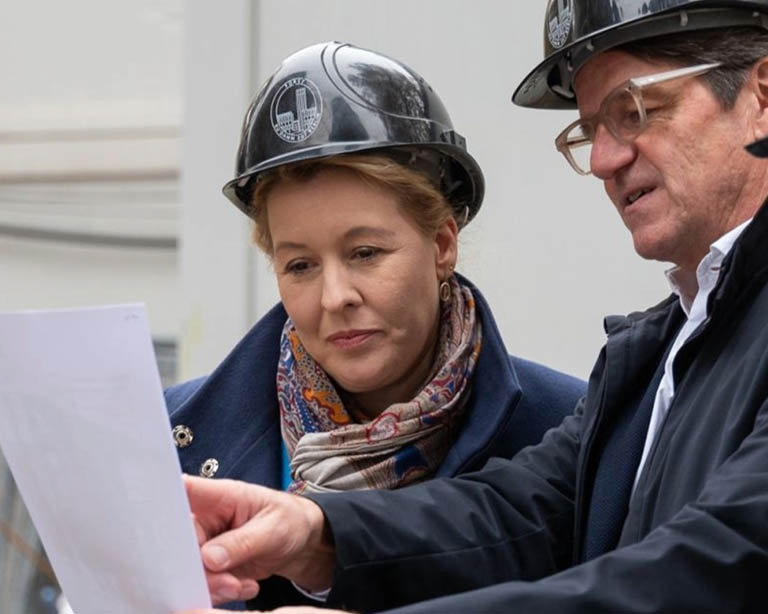 Senatorin Franziska Giffey besucht FÜRST Berlin: Ein Quartier mit Vision für die City West